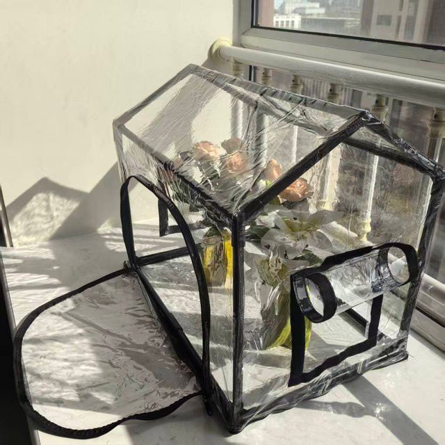 Tragbares Mini-Gewächshaus mit transparenten PVC-Fenstern und Doppelreißverschluss für den Garten, B/T/H: 60 x 50 x 40 cm - Bild 1