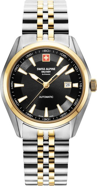 Swiss Alpine Military Herrenuhr Automatik, Edelstahl, 43 mm, Schwarz - Bild 1