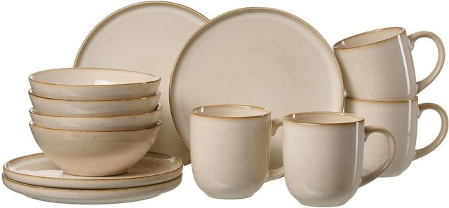 Ritzenhoff & Breker Frühstücks-Set Olivia Kaffeeservice aus Keramik, 12er Set, Beige/Sand/Braun - Bild 1