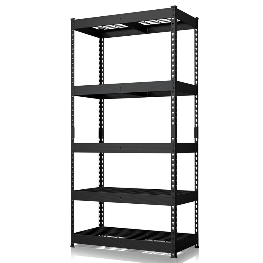 Floordirekt Schwerlastregal Yukon Rivet mit 5 Böden in Schwarz, Höhe: 180 cm, Breite: 90 cm, Tiefe: 45 cm - Bild 2