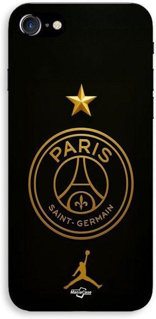 MANIACASE iPhone 7 Hülle mit PSG Logo und Jordan Gold Stern in Schwarz - Bild 1