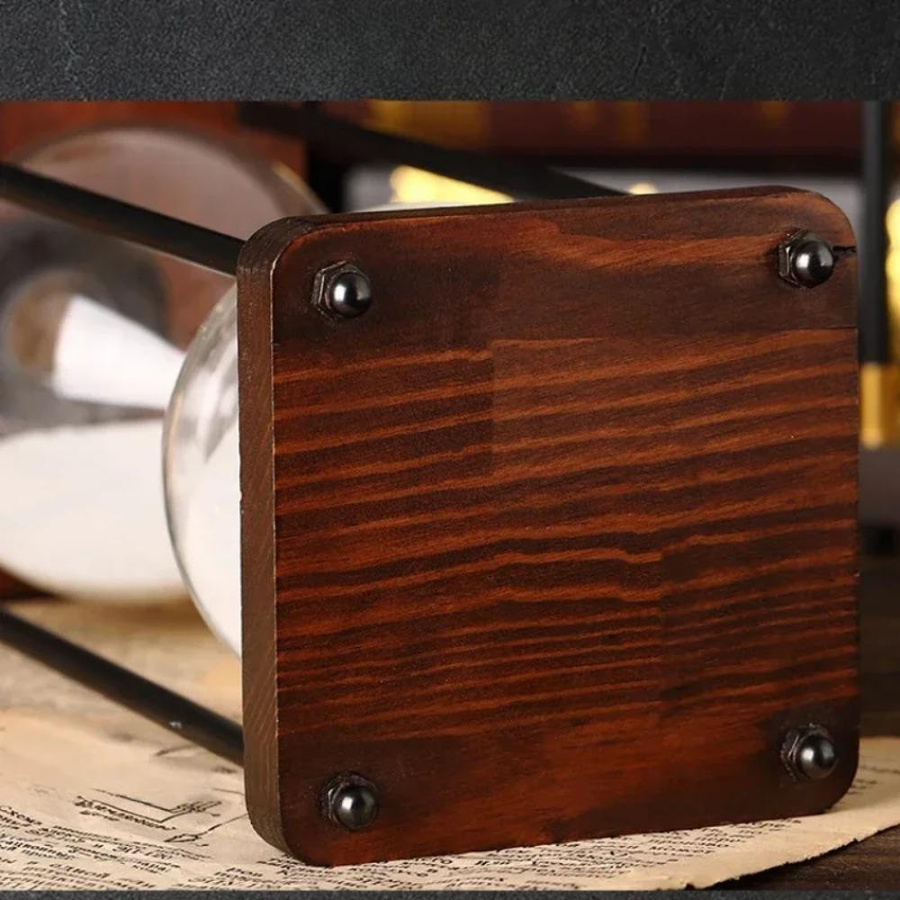 Dekorative Sanduhr aus Holz in Schwarz als Timer für Büro und Zuhause - Bild 4