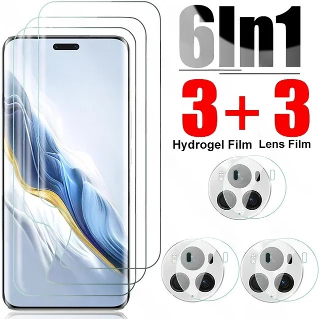 6 in 1 Hydrogel Display- und Kameraschutz-Set für Honor Magic 7, 6 und 5 Pro, transparent - Bild 1
