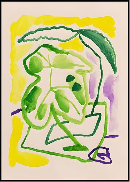 Niveous Art Museum Vintage Poster Abstrakt Retro Leinwanddruck Schau nicht zurück, Multicolor, Breite: 21 cm, Höhe: 30 cm - Bild 1