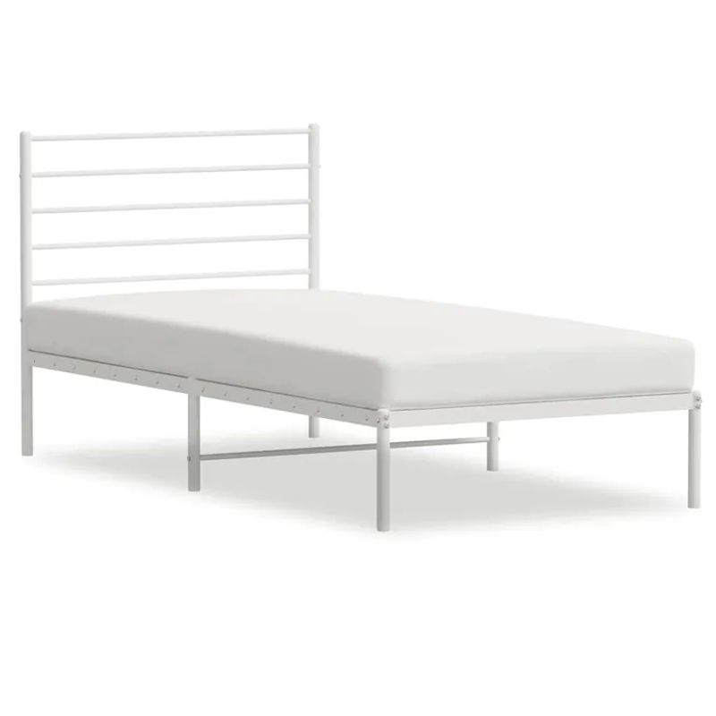 Vidaxl Metallbett mit Kopfteil in Weiß, B/L: 75 x 190 cm - Bild 2