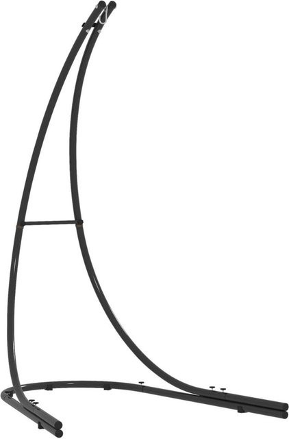 Outsunny Hängesesselgestell aus Metall in Schwarz, B/H/L: 134 x 221 x 154 cm - Bild 1