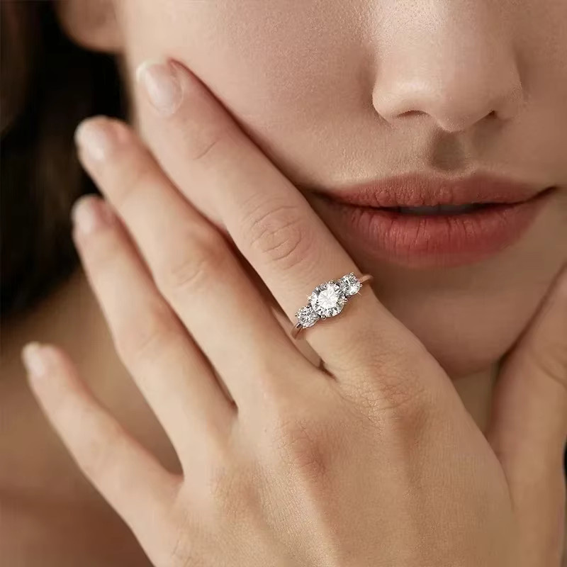 Ring 925 Silber, Moissanit-Diamant, Damen - Bild 4