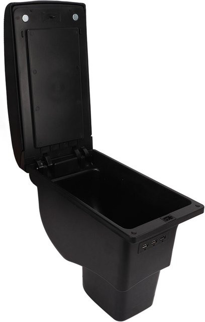 Aimo Doppelschichtige Mittelkonsolen-Armlehnenbox mit 3 USB-Anschlüssen in Schwarz für Kia Soul 2006–2017 - Bild 1