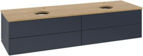 V&B Waschtischunterschrank Antao mit Beleuchtung, Farbe Honig Eiche braun lackiert, B/T: 160 x 50 cm - Bild 1