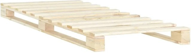 vidaXL Palettenbett aus Massivholz Kiefer in Braun und Beige, B/T: 100 x 200 cm - Bild 1