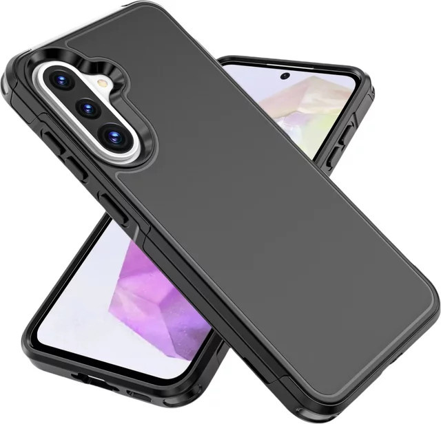 Robuste Rüstung Handyhülle für Samsung Galaxy A56 A36 A26 A16 A06 A55 A35 A25 A15 A05S in Schwarz mit stoßfestem Hautgefühl und Drop Protect Cover - Bild 1