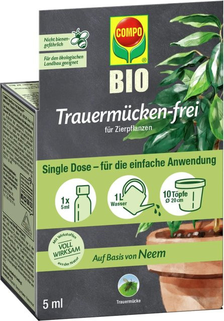 Compo Trauermücken-frei biologisches Neemöl zur Bewässerung von Zierpflanzen, 5 ml - Bild 1