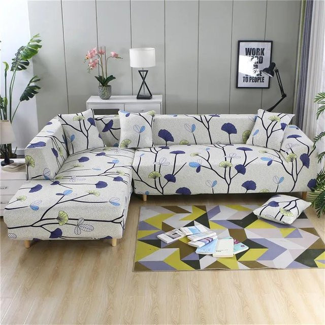 WTEMPO Elastischer Sofabezug mit floralem Design in Multicolour für 3-Sitzer Sofas, Breite: 190-230 cm - Bild 1