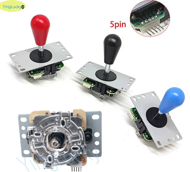 Sanwa Klassischer 5-poliger Arcade-Joystick mit ovalem Topball in Grün für PC, Raspberry Pi und Arcade Neo - Bild 1