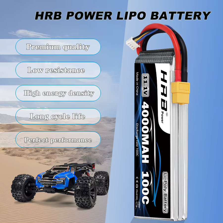 HRB 3S Lipo Batterie 11,1 v 4000 mah 100C, mit XT60 Stecker, 1-teiliges Set - Bild 5