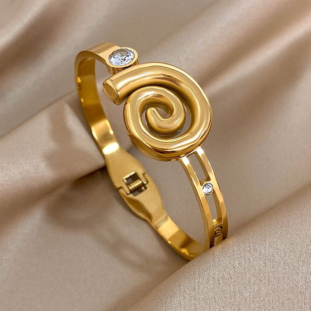 Greatera Armband, Gold Farbe, Kubikzircon, Edelstahl, Damen Herren - Bild 1