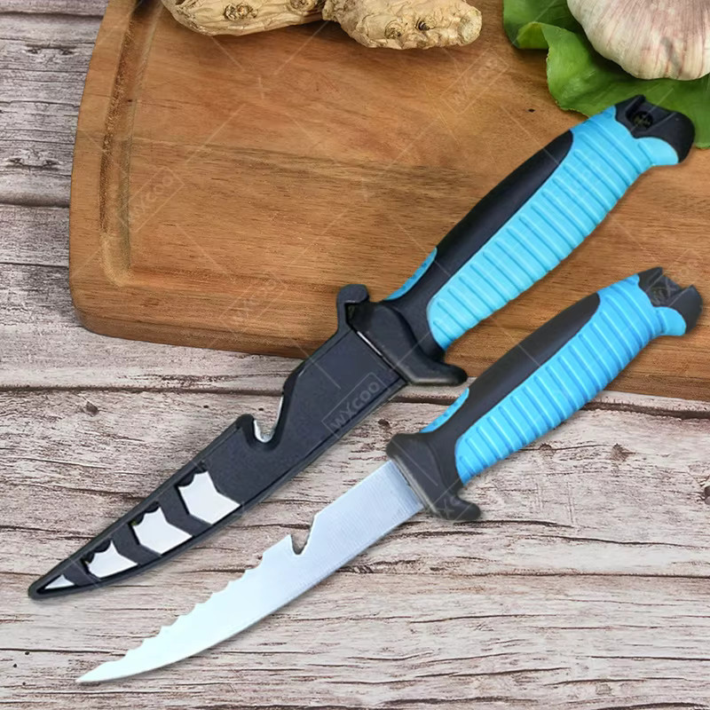 WXCOO Fischfiletiermesser aus Edelstahl mit Schutzhülle in Blau - Bild 5