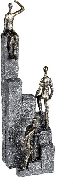Gilde Skulptur Climbing in Bronzefarben und Grau, moderne Tischdekoration, Höhe: 39 cm, Breite: 10 cm, Tiefe: 10 cm - Bild 1
