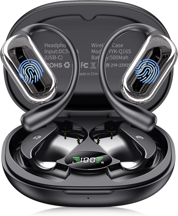 UYUXIO OWS KI-Sprachübersetzer Echtzeit-Übersetzungs-Ohrhörer In-Ear Kabellose Kopfhörer für iPhone und Android in Schwarz mit 144 Online-Sprachen - Bild 6