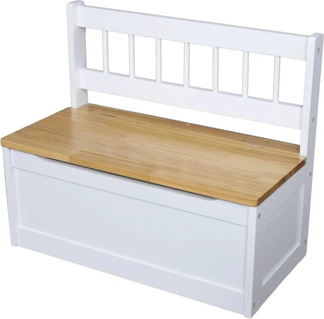 DELUKE Kinder-Truhenbank EMIL 2er-Set aus Holz in Hellbraun mit Stauraum für das Kinderzimmer, B/T/H: 60 x 50 x 30 cm - Bild 1