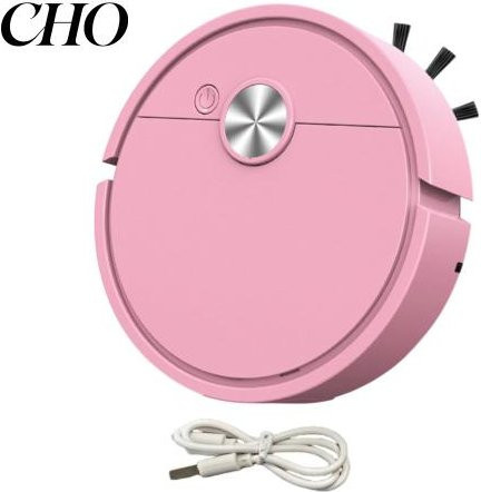 Chosyin 3-in-1 Mini-Staubsaugerroboter mit Kehr-, Wisch- und Saugfunktion, kabelloser Reiniger mit intelligenter Navigation für Hartböden, rosa - Bild 1