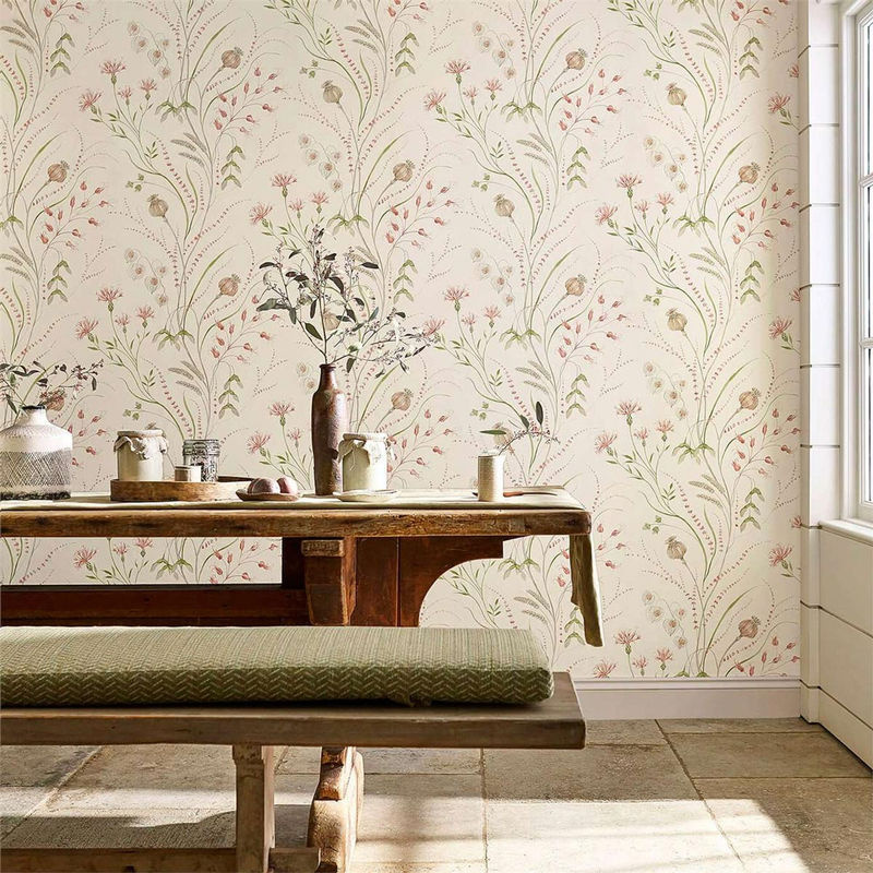 Sanderson Tapete Summer Harvest Floral Botanical in Claret/Olive/Pink/Multicolour Vlies-Tapete - Bild 2