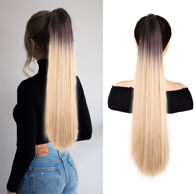 JIAMEISI Haarteil Pferdeschwanz Verlängerung, Clip-in, Synthetisch, Unisex - Bild 1