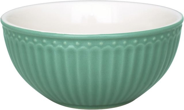 Greengate Alice Müslischale aus Porzellan in Dusty Green - Bild 1