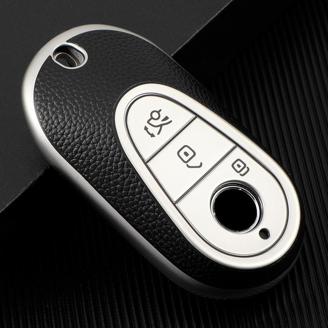 TPU Smart-Fernbedienungsschlüsselhülle Schutzhülle für Mercedes Benz C-Klasse und S-Klasse W206 W223 in Silber - Bild 1