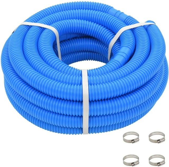 vidaXL Poolschlauch aus LDPE mit Klammern, Blau, Durchmesser: 38 mm, Länge: 12 m - Bild 1