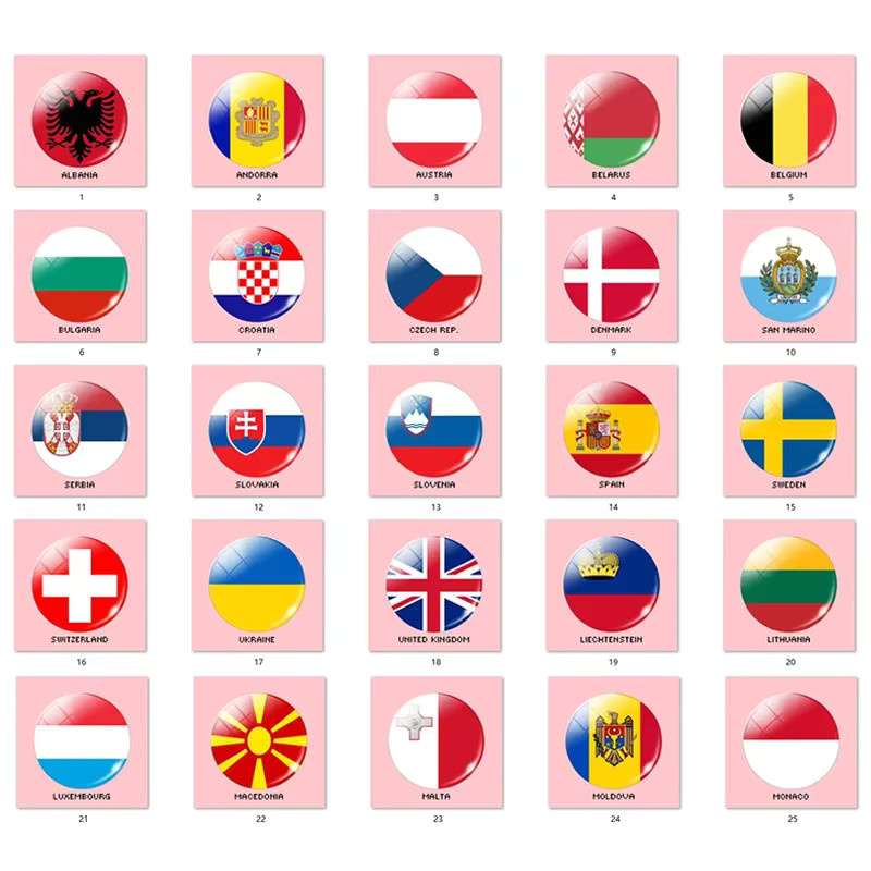 ESSPOC Schlüsselanhänger Glaskugel, Europa Länder Flagge, Unisex - Bild 2