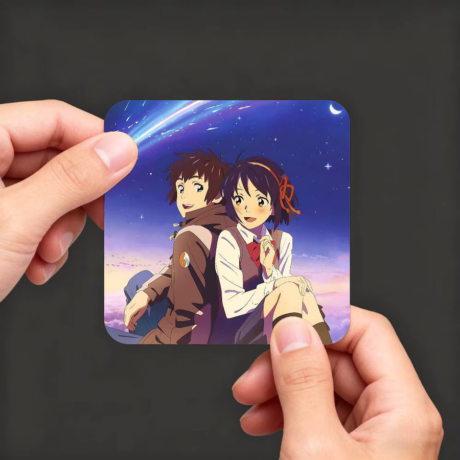 Personalisierter Anime Film Y-Your N-Name Kühlschrankmagnet, quadratischer magnetischer Aufkleber in Multicolour - Bild 5