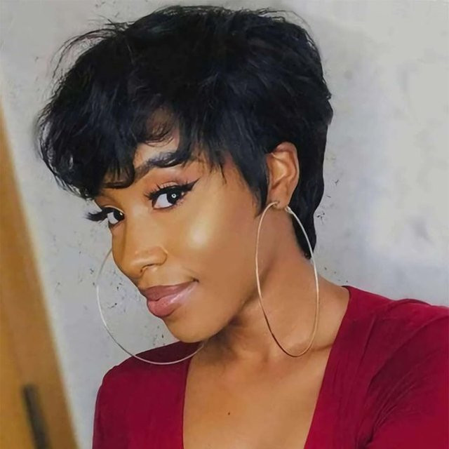 Lolely Dream Pixie Cut Perücke, Echthaar, kurzer Bob mit Pony, Damen - Bild 1