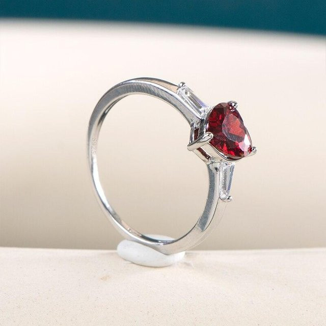 POMOiii Ring, Herzform, Zirkonia, Silber, Damen - Bild 1