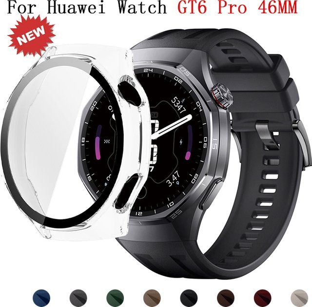 OAKCHARM Schutzset für Huawei Watch GT6 Pro 46mm mit Silikon Armband und PC Schutzhülle inklusive gehärtetem Schutzfilm - Bild 1