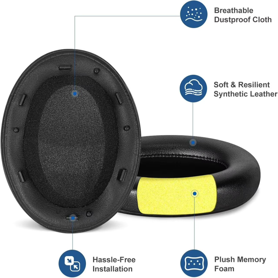 Ersatz-Ohrpolster für Sony WH-1000XM3 Over-Ear Kopfhörer in Schwarz oder Silber - Bild 5
