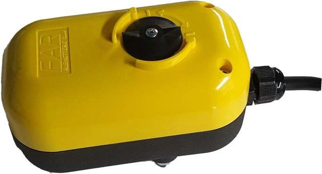 FAR Elektrischer Stellantrieb SMALL 3001-3002 mit Relais Hilfsmikroschalter, 230V, Gelb, B/T/H: 130,0 x 102,0 x 72,0 cm - Bild 1