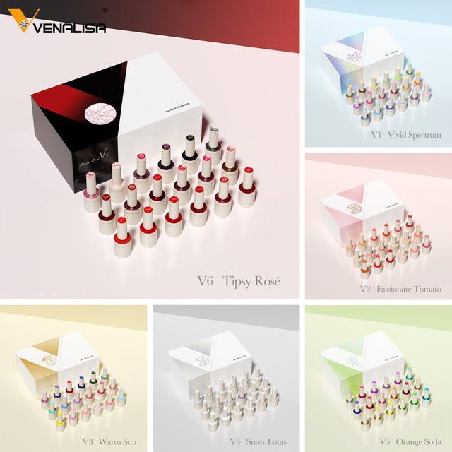 VENALISA Gel-Nagellack-Set, rote Farbkollektion, 10 ml - Bild 1