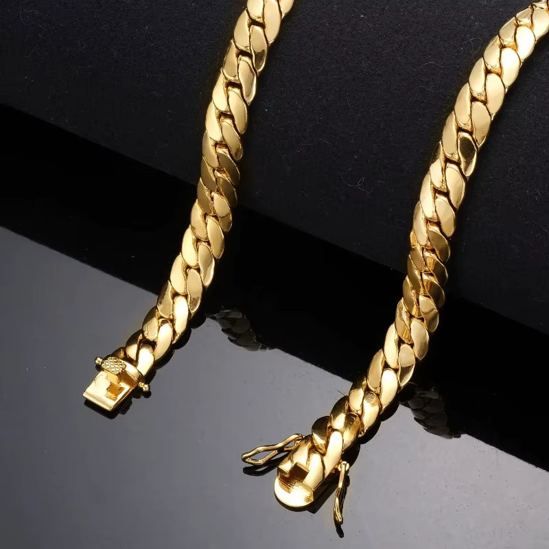 duobeiduo Halskette Edelstahl, 18K vergoldet, Gold, Herren - Bild 3