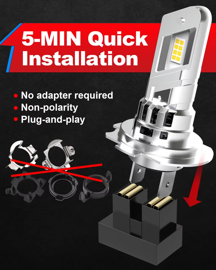 OUSHI High Power H7 LED Scheinwerfer Canbus H18 Auto Birne 6000K Weißes Licht für Audi A4 B8 2008 bis 2015 in Silber und Weiß - Bild 4