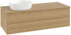 V&B Waschtischunterschrank Antao mit Frontstruktur in Honig Eiche, B/T/H: 120 x 50 x 50 cm - Bild 1