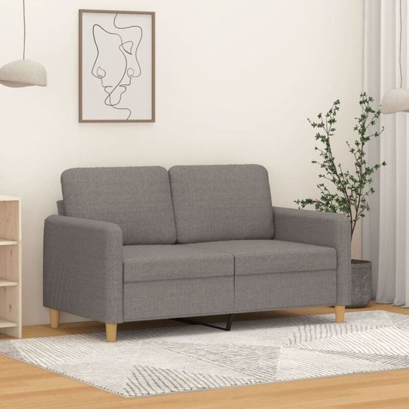Modernes 2-Sitzer-Sofa von Vidaxl in Taupe meliert aus Stoff mit Metallgestell, Breite: 138 cm, Höhe: 80 cm, Tiefe: 77 cm - Bild 1