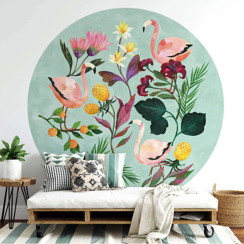 K&L Wall Art Vliestapete Blanz Sommer Flamingo Kinder, mehrfarbig, matt, B: 236 cm, H: 236 cm - Bild 2