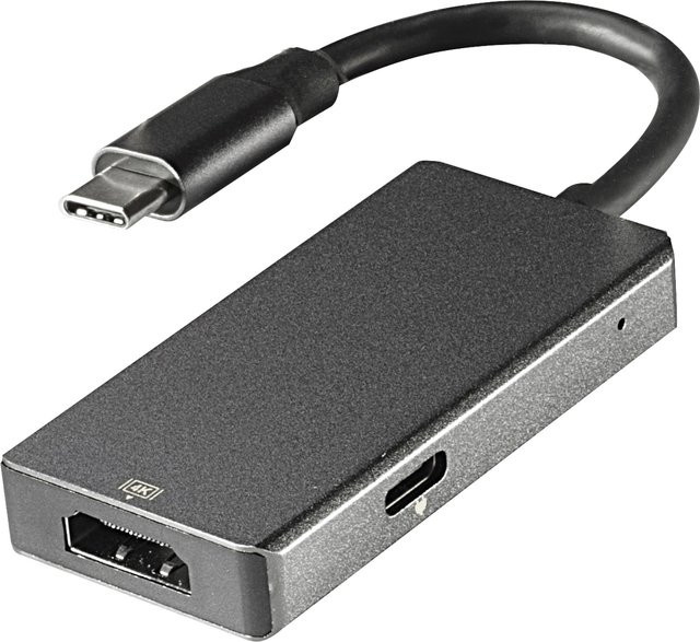 Vivanco 2in1 USB-C Aluminium Multiport Hub mit HDMI und Thunderbolt in Anthrazit/Grau - Bild 1