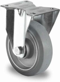 CASCOO Bockrolle Serie AAE2 mit Doppelkugellager, Durchmesser: 125 mm, Farbe: Grau, Material: Stahl - Bild 1