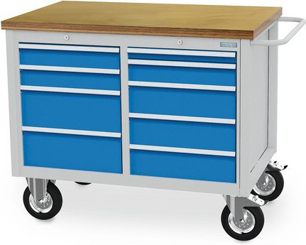 Bedrunka + Hirth Werkbank mit Stahlblechgestell in Grau, B/H/T: 125 x 99,5 x 75 cm - Bild 1