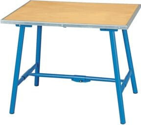 Gedore Klappwerkzeugbank blau aus Stahl und Holz rollbar - Bild 1