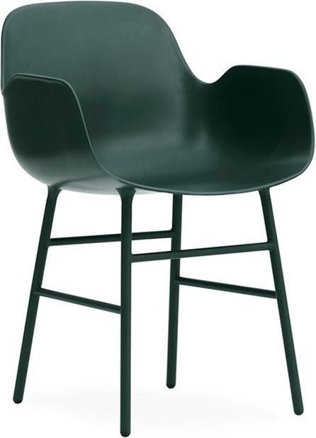 Normann Copenhagen Form Armlehnstuhl mit lackiertem Metallgestell in Grün - Bild 1