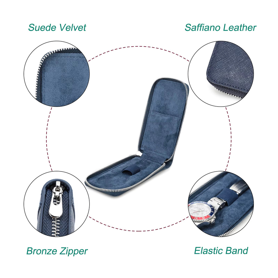 Uhrenbox Leder, Schwarz, Unisex - Bild 5