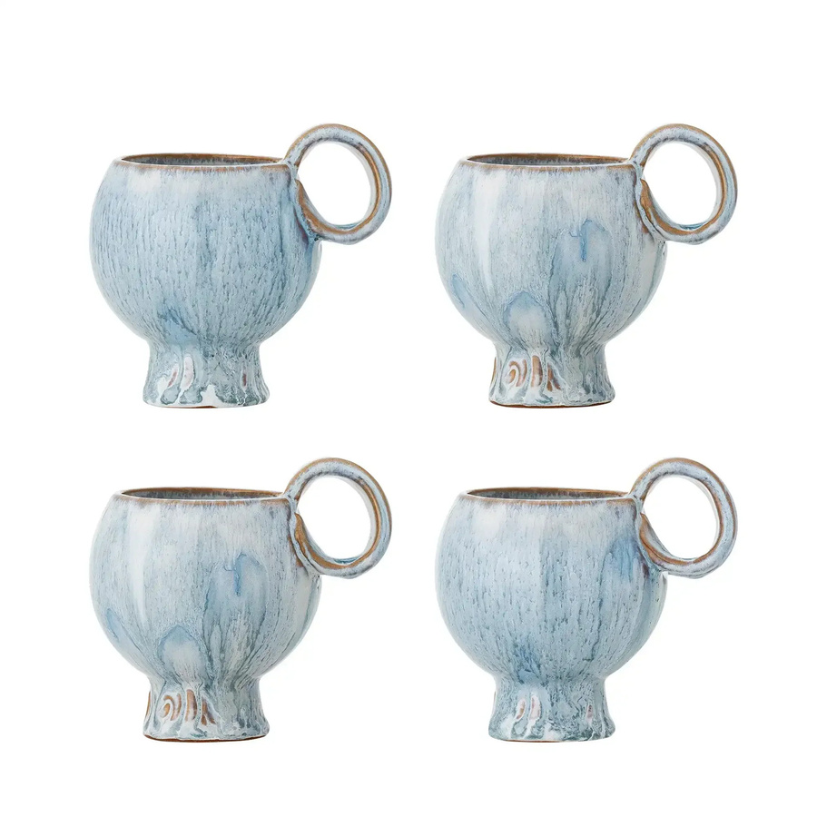 Bloomingville Keramikbecher Avonlea in Blau, 4er-Set - Bild 1